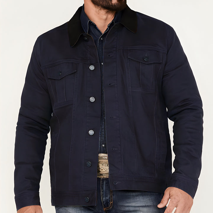 Classic style denim jacket for men with practical pockets Lune London