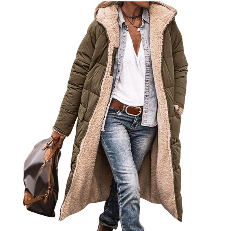 Women's Long Padded Winter Jacket with Fleece Lining Lune London