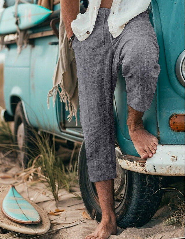 Chino pants for men with a relaxed fit and elastic waistband Lune London