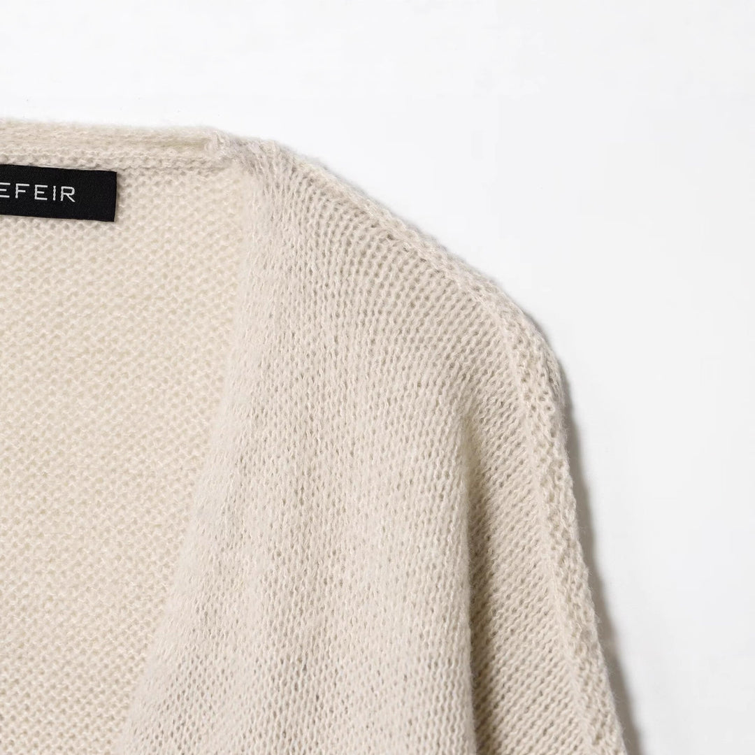 Casual knit jacket for women with open collar and soft material Lune London