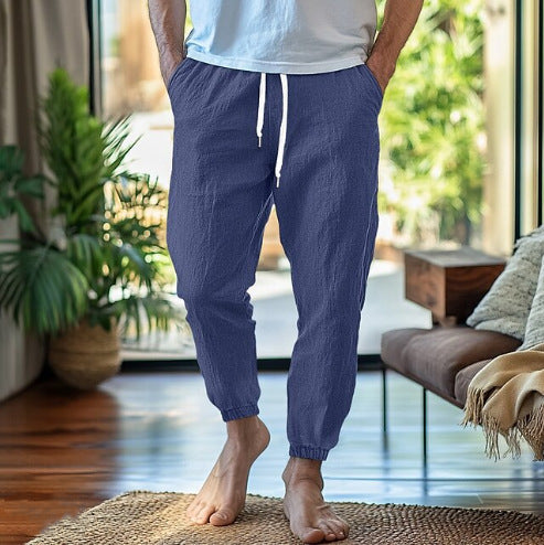Casual linen pants for men with elastic waist and practical pockets Lune London