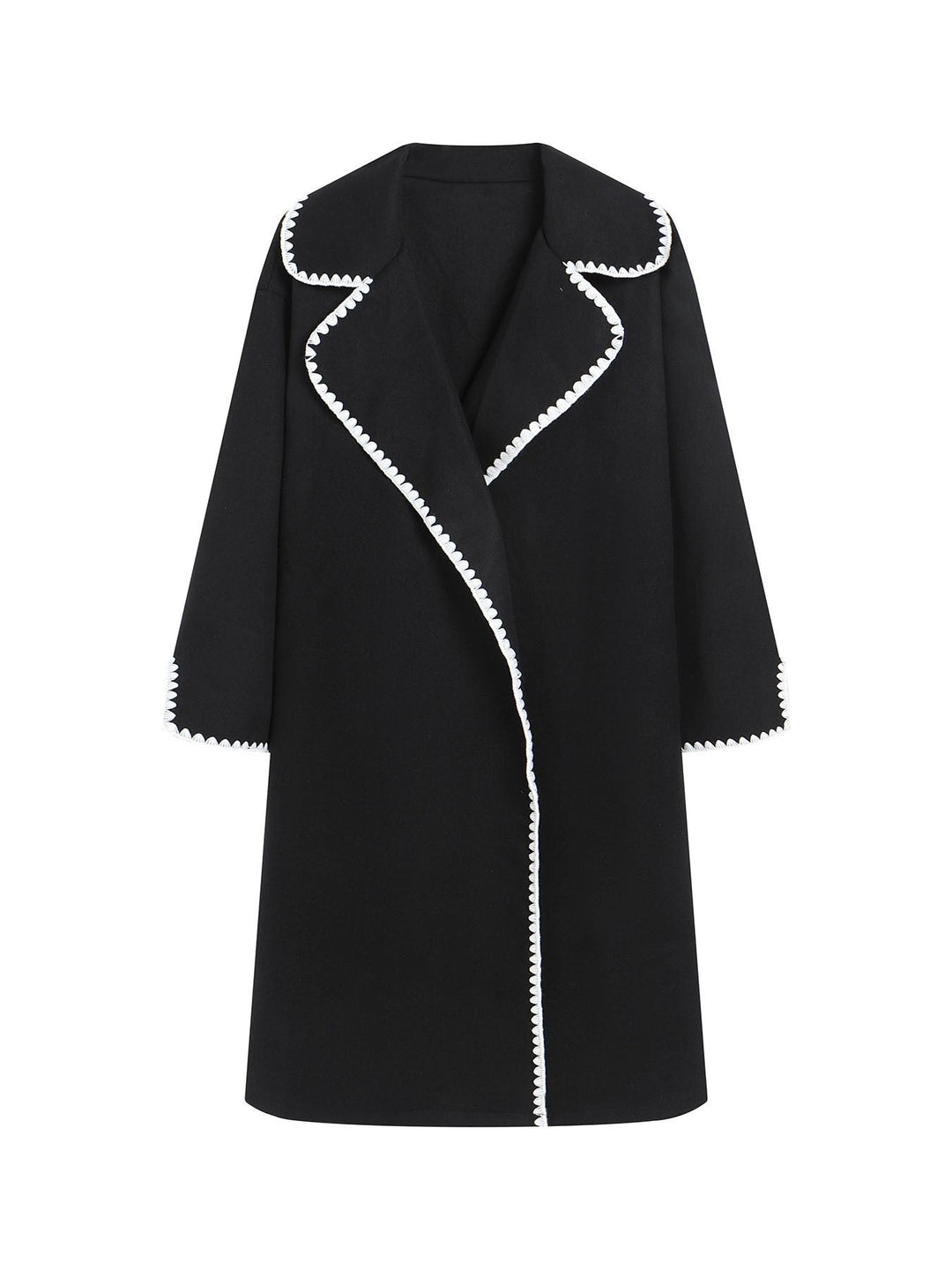 Lune London | Windbreaker - Wool texture - Plus size fit - Open front - Embroidered lapel