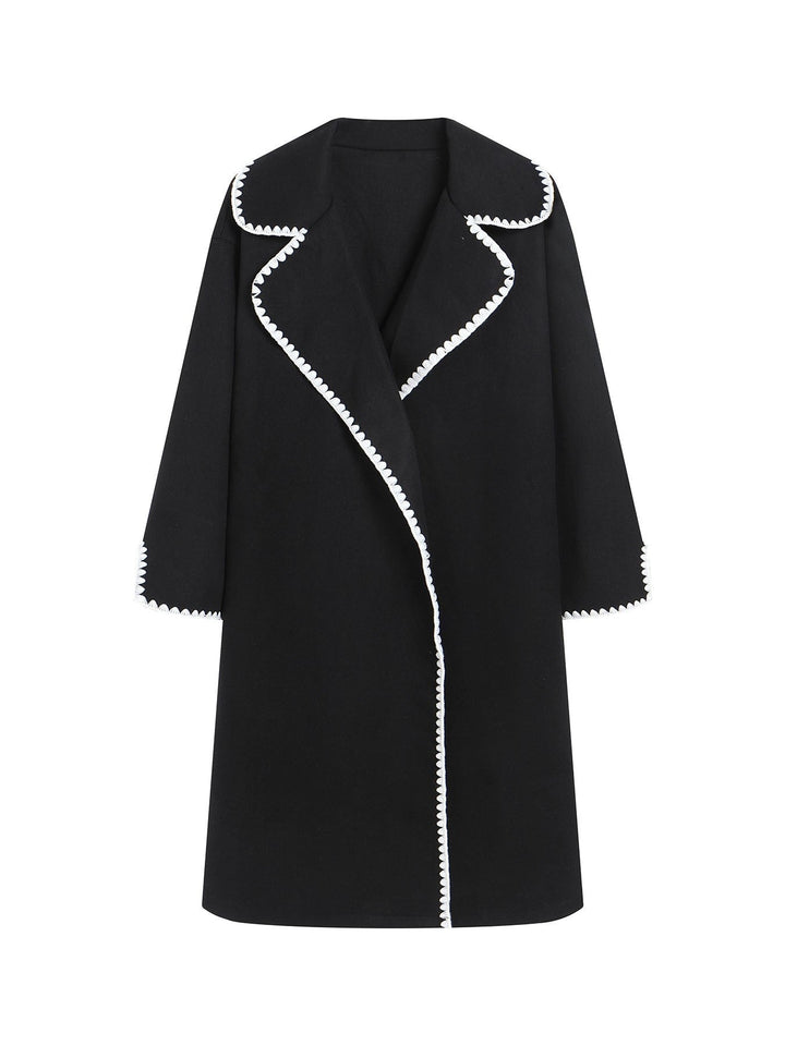 Lune London | Windbreaker - Wool texture - Plus size fit - Open front - Embroidered lapel