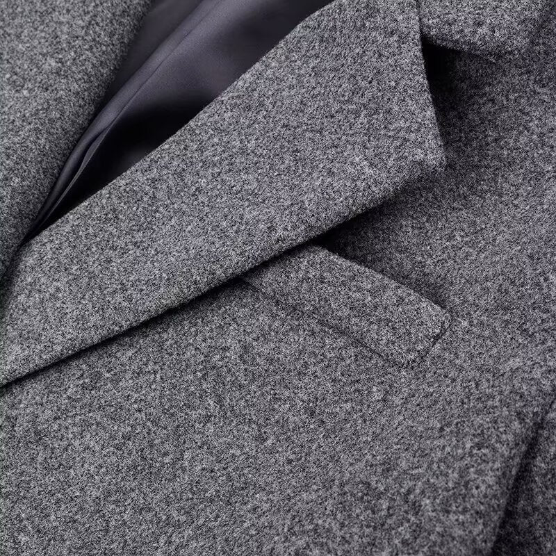 Elegant women's long wool coat with double-breasted buttons Lune London