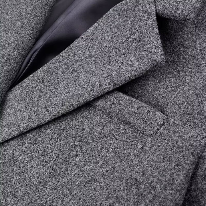 Elegant women's long wool coat with double-breasted buttons Lune London