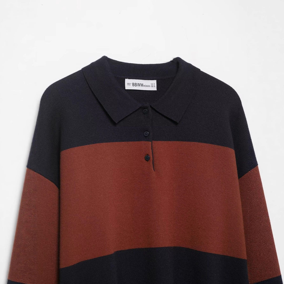 Pull polo décontracté pour femmes avec épaules tombantes Chic & Stil