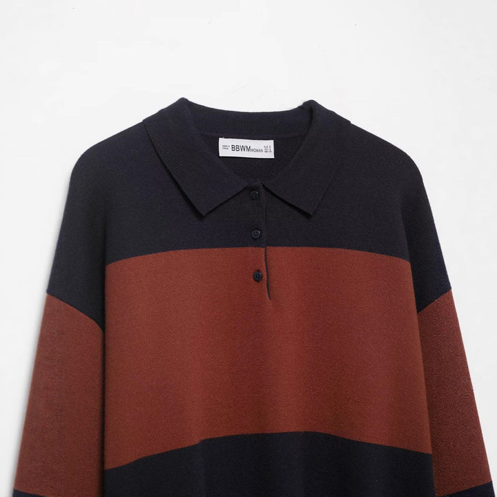 Pull polo décontracté pour femmes avec épaules tombantes Chic & Stil