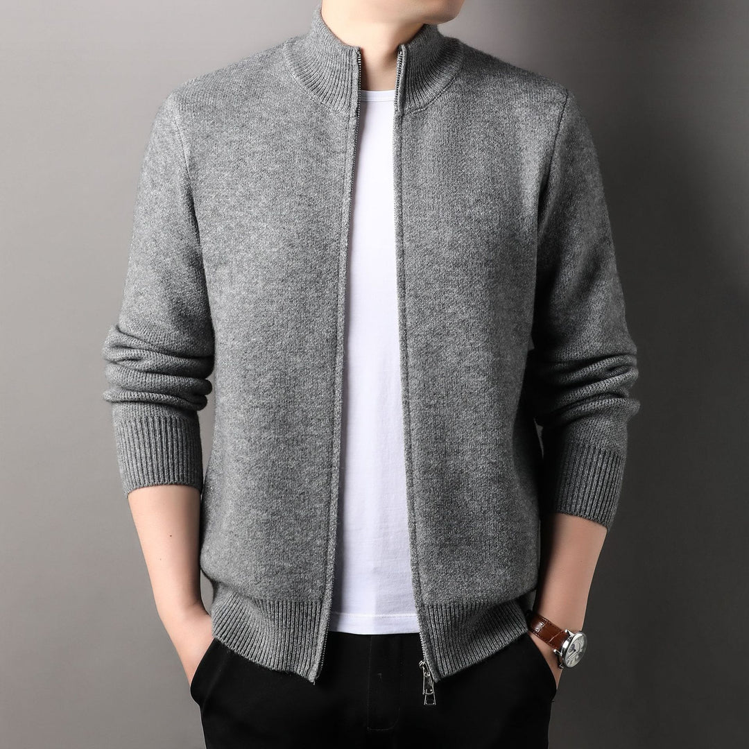 Men's knit jacket with modern collar and high-quality texture Lune London