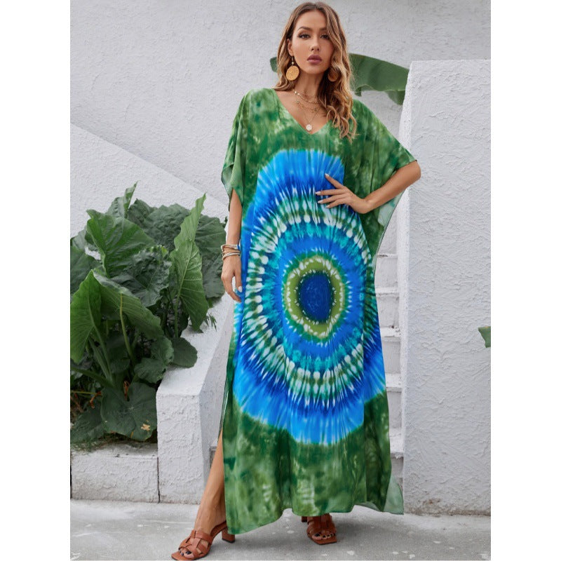 Women Bohemian butterfly dress beach chic and style