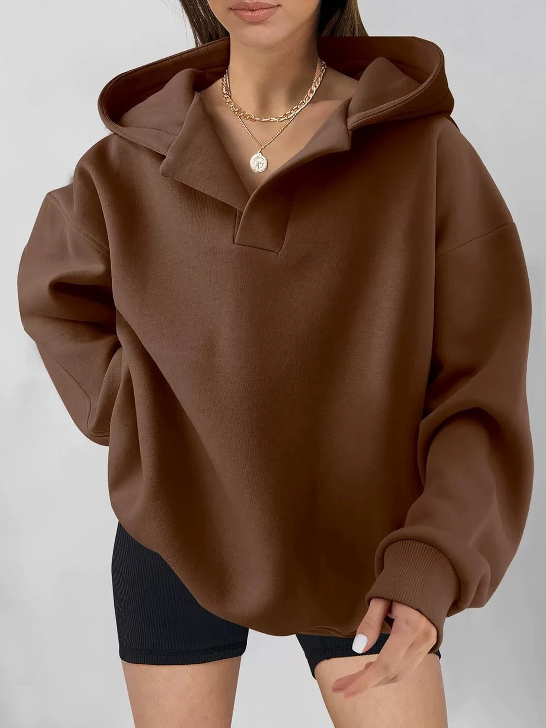 Women's Oversized Hoodie in Soft Fleece Material Lune London