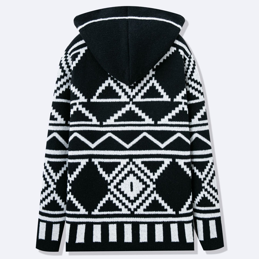 Men's knitted jacket with creative pattern and open front Lune London