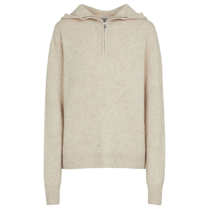 Pull en tricot élégant pour femmes avec capuche et demi-zip Chic & Stil