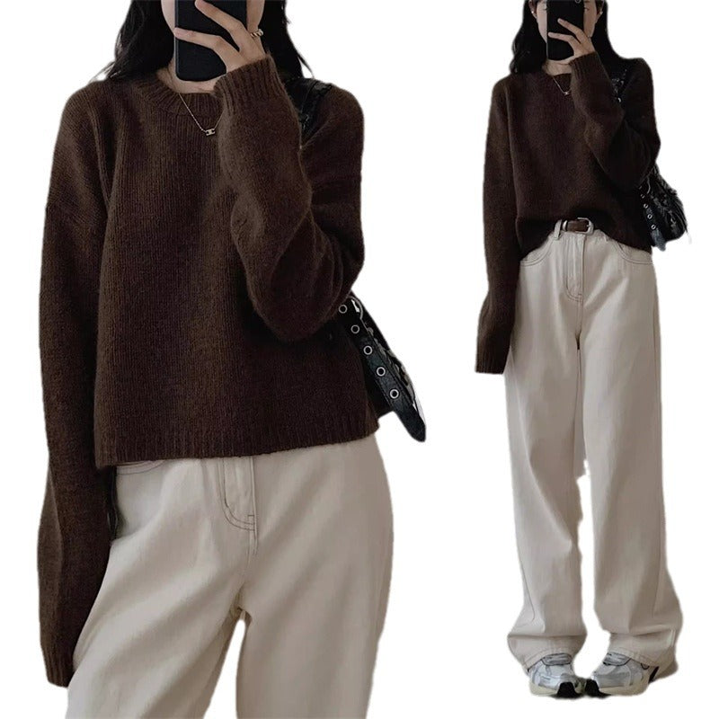 Pull en tricot décontracté pour femmes avec une coupe ample et des épaules tombantes Chic & Stil