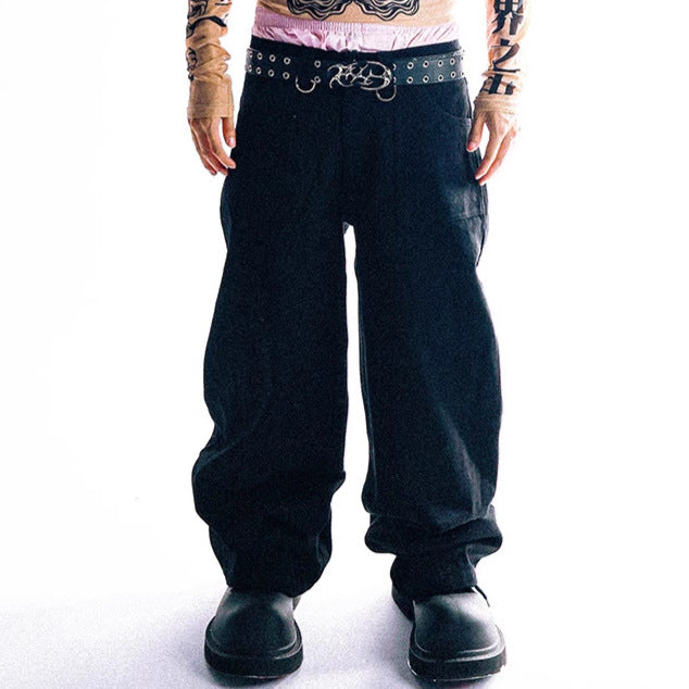 Cargo pants for women with eyelets and contrasting design Lune London
