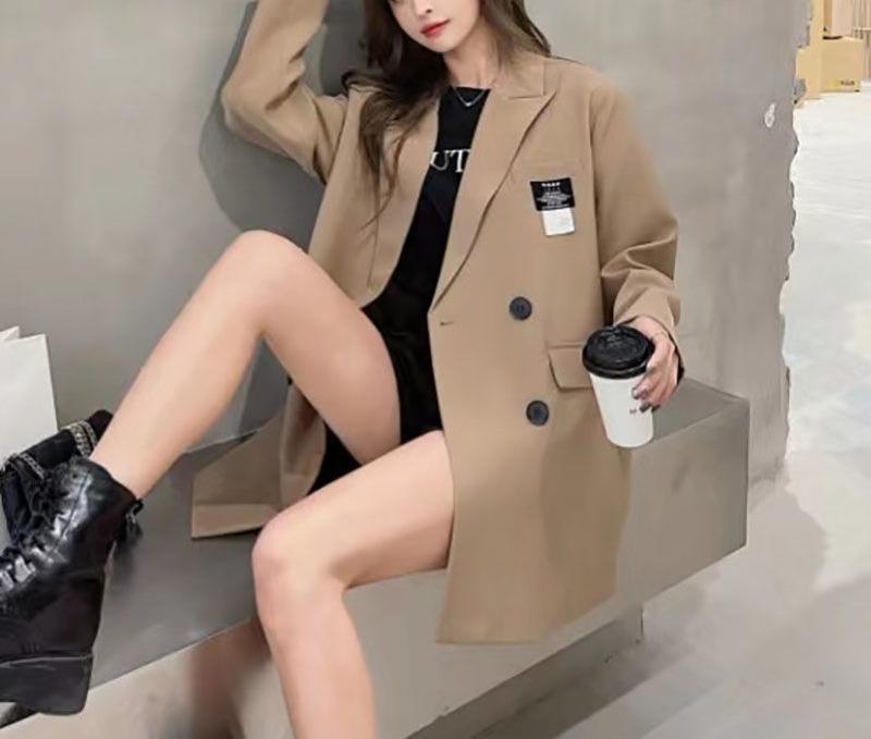 Blazer oversize pour femmes en tissu texturé Chic & Stil
