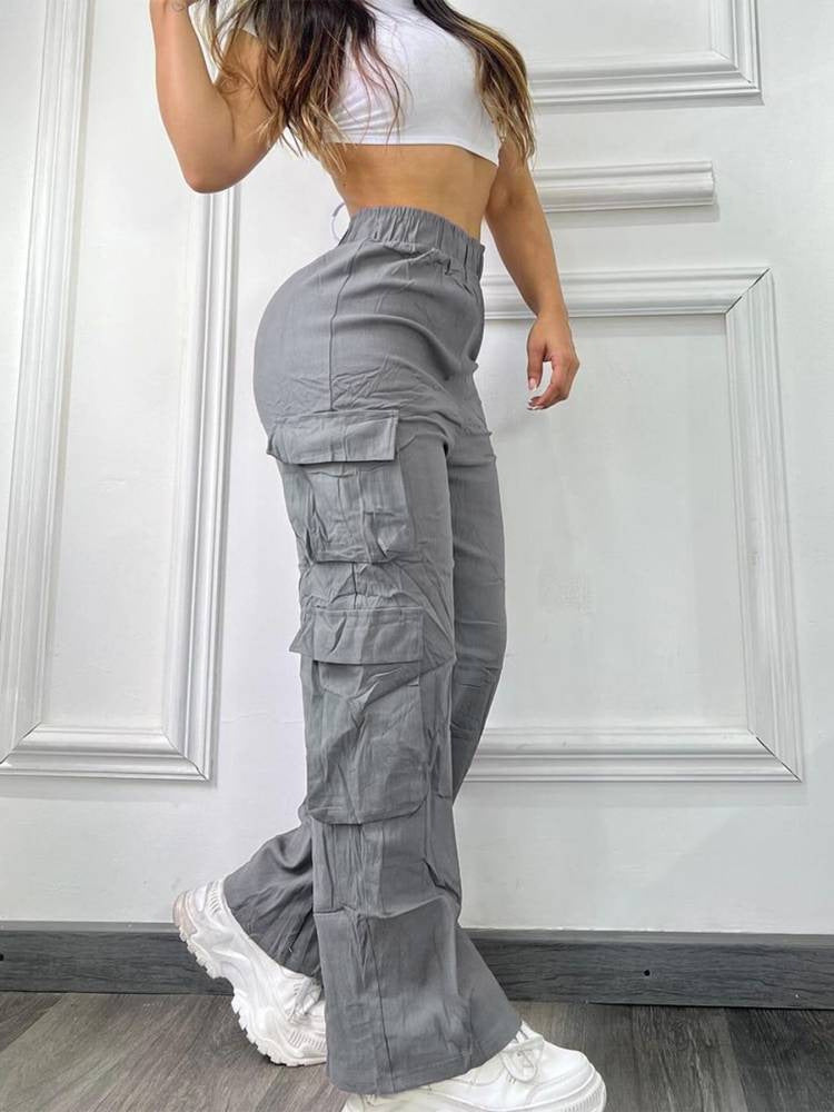 Pantalon cargo pour femmes avec poches latérales Lune London