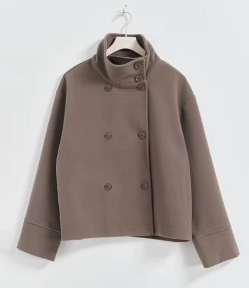Transitional jacket for women with a modern lapel collar and stylish button details Lune London
