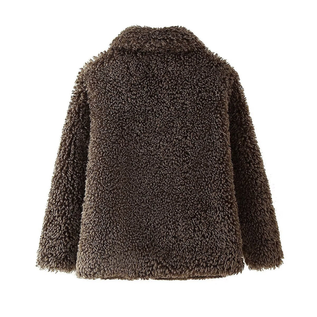 Women’s plush jacket with soft synthetic fur and stylish collar Lune London
