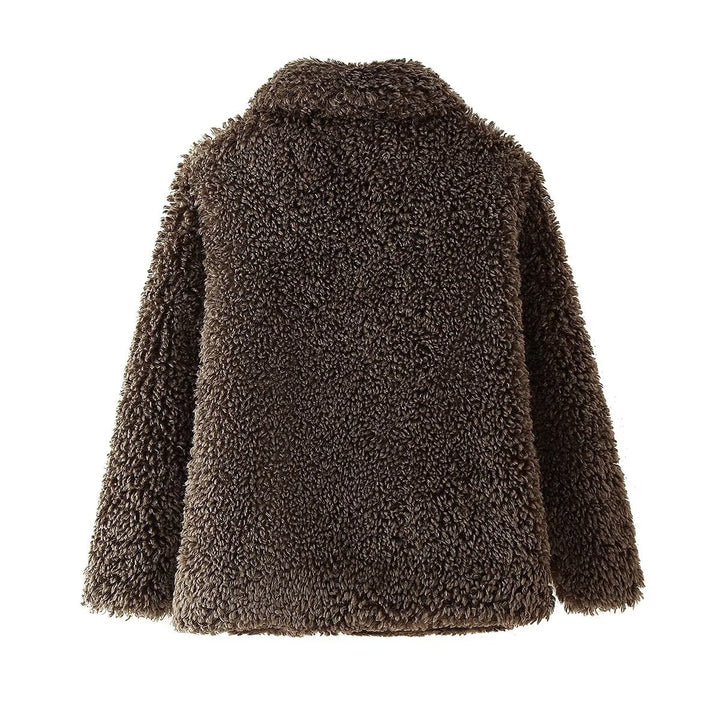 Women’s plush jacket with soft synthetic fur and stylish collar Lune London