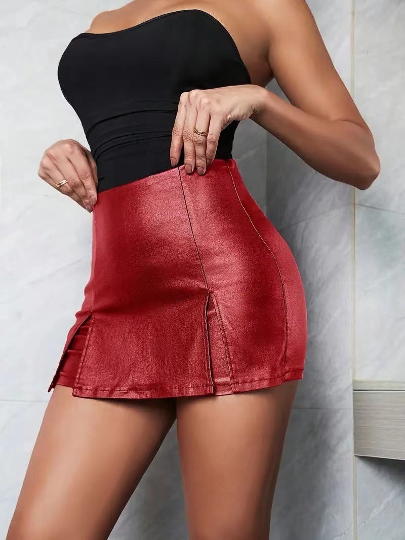 Designer mini skirt for women with a modern cut and stylish side slits Lune London