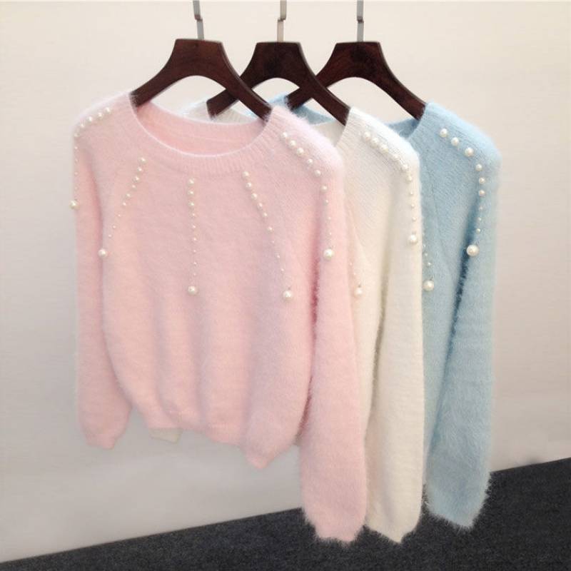Pull femme élégant avec des accents de perles élégants Lune London