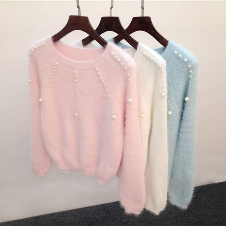 Pull femme élégant avec des accents de perles élégants Lune London