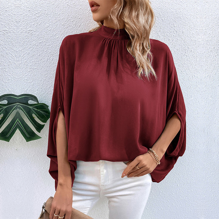 Women's tank top elegant high collar with side slit Lune London