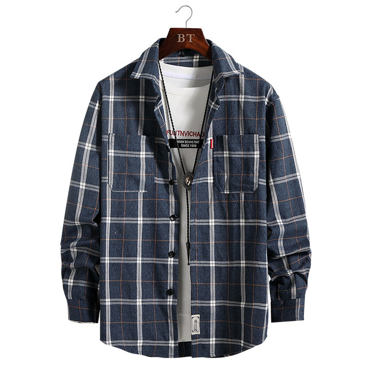 Men's plaid shirt with a practical chest pocket design and a comfortable fit Lune London