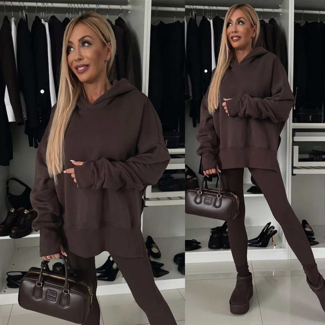 Women's casual hoodie with animal print and extended sleeves Chic & Stil