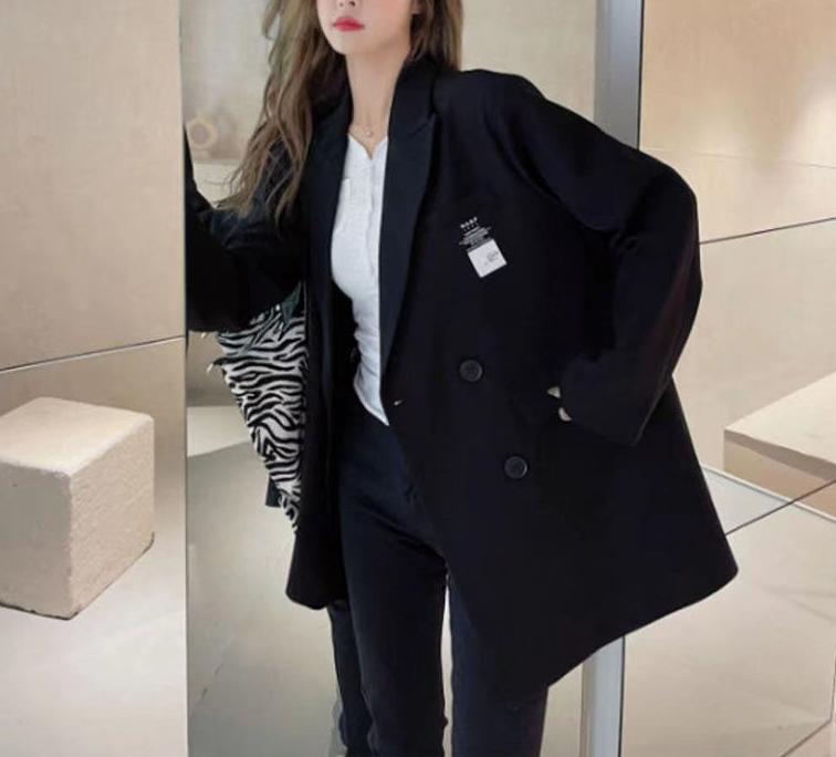 Blazer oversize pour femmes en tissu texturé Chic & Stil