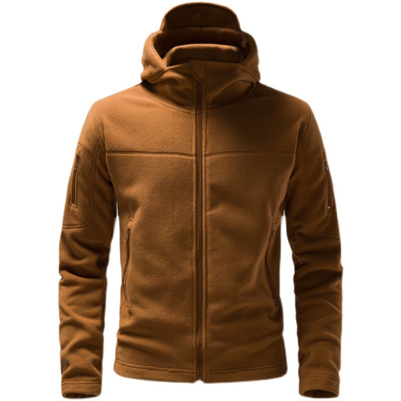 Men's fleece jacket with hood and functional pockets Lune London
