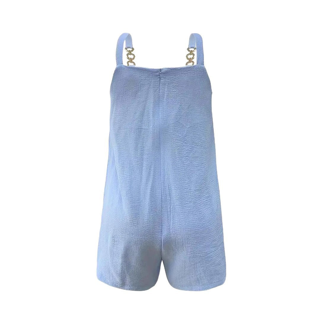 Leisure jumpsuit for women with decorative straps and practical pockets Lune London