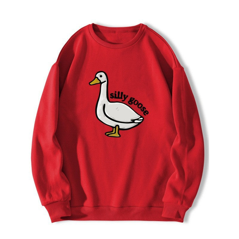 Sweatshirt pour femme avec motif de canard ludique et coupe décontractée Chic & Stil
