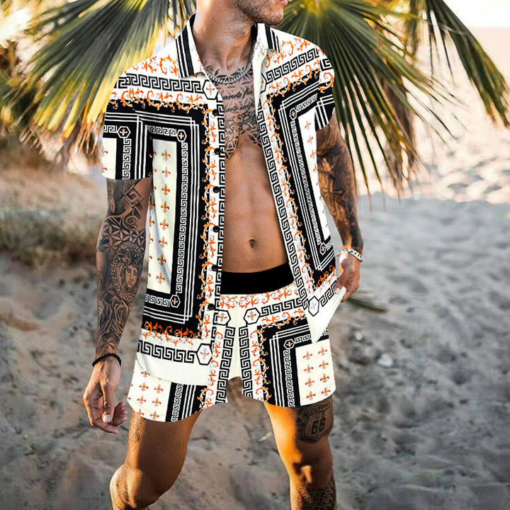 Men's stylish short-sleeve patterned beach outfit Lune London