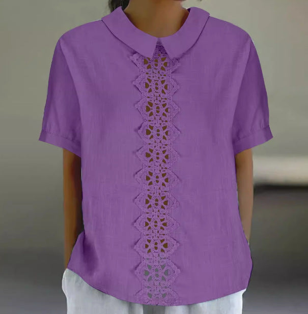 Ladies Light Lace Panel Blouse Lune London