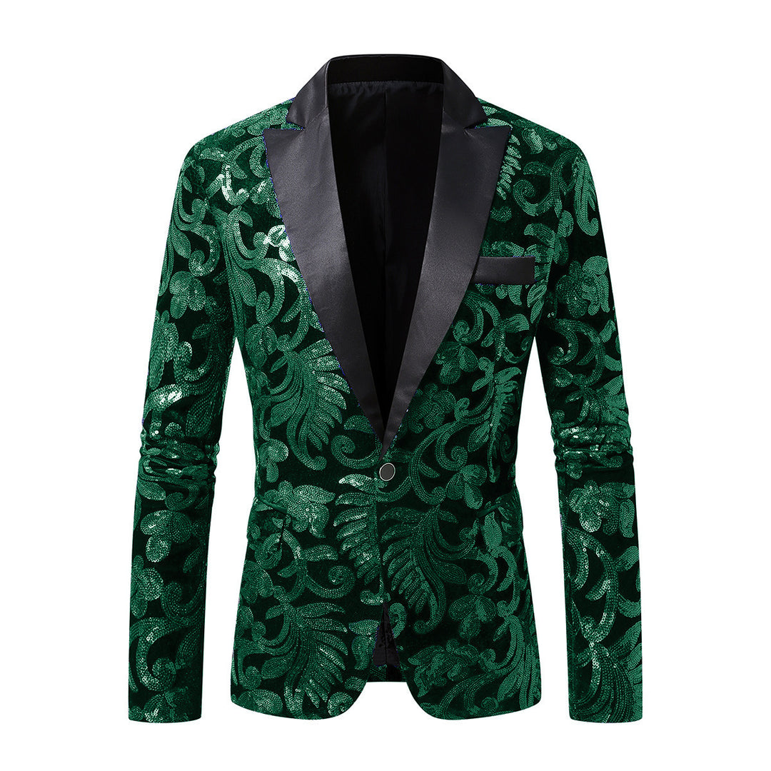 Elegant sequin blazer for men with luxurious floral design Lune London
