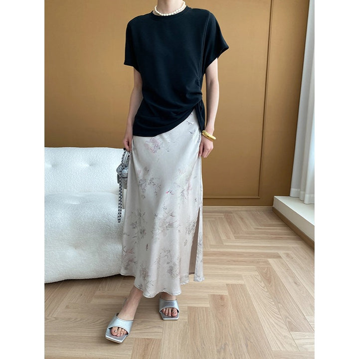 Women's Elegant and Flowing Midi Dress with Floral Design Chic & Stil