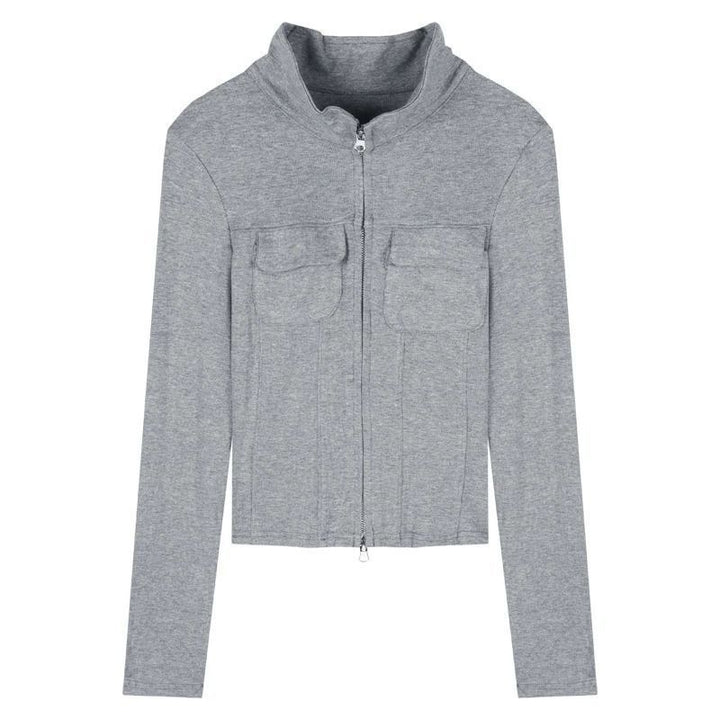 Ladies fitted longsleeve with zipper Chic & Stil