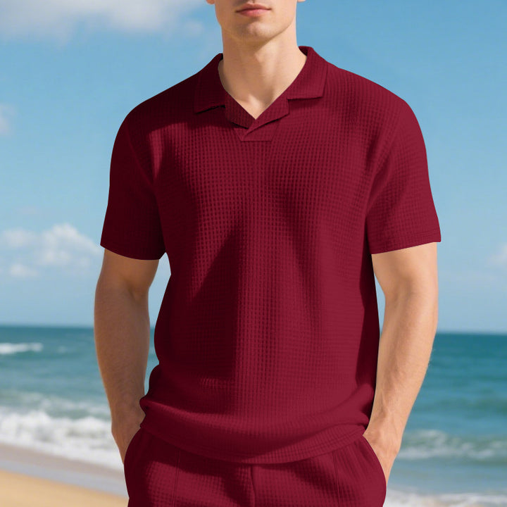 Casual polo for men in breathable material with structured design Lune London