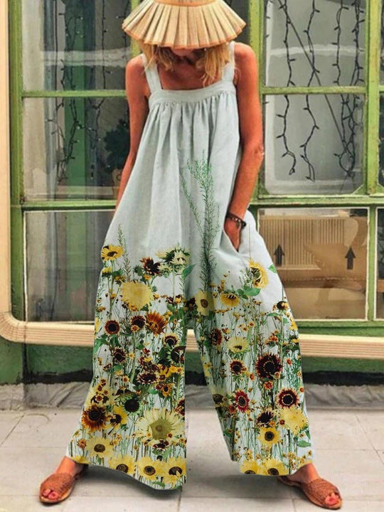 Loose jumpsuit with artistic print Lune London