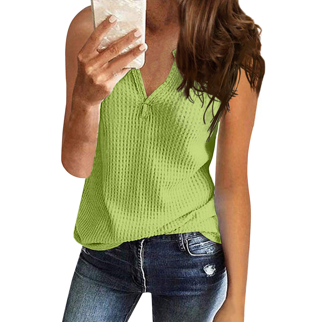 Ladies Sports Top with Textured Surface and V Neck Lune London
