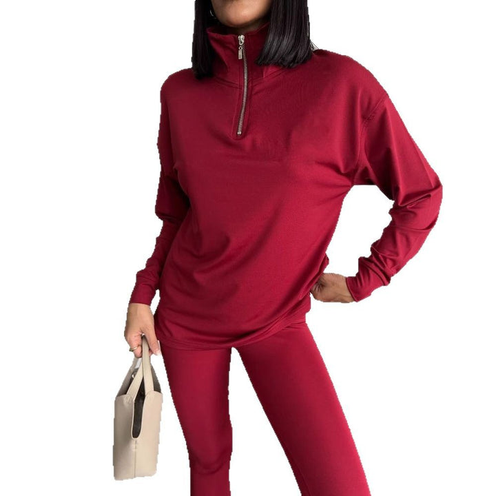Ladies sporty hoodie with high collar Lune London
