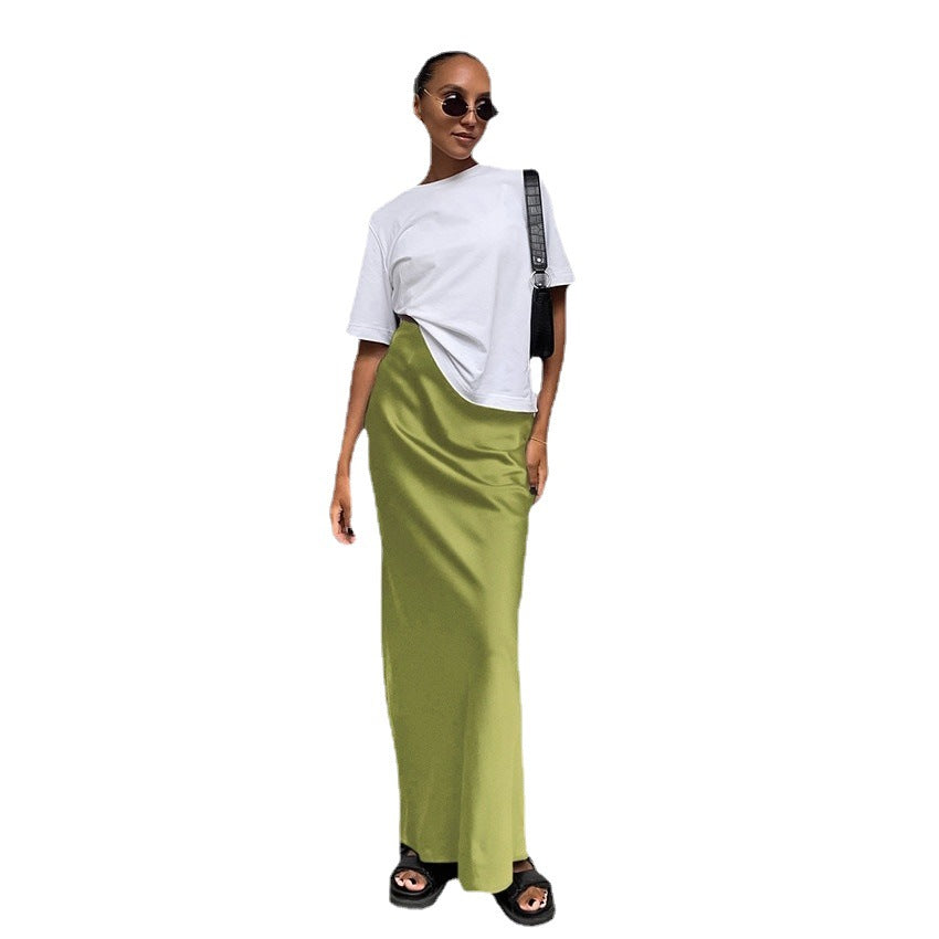 Maxi Skirt in Satin Women Lune London