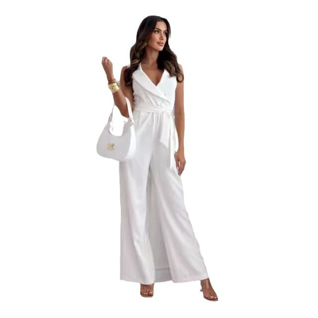 Ladies Chic Wrap Jumpsuit Lune London