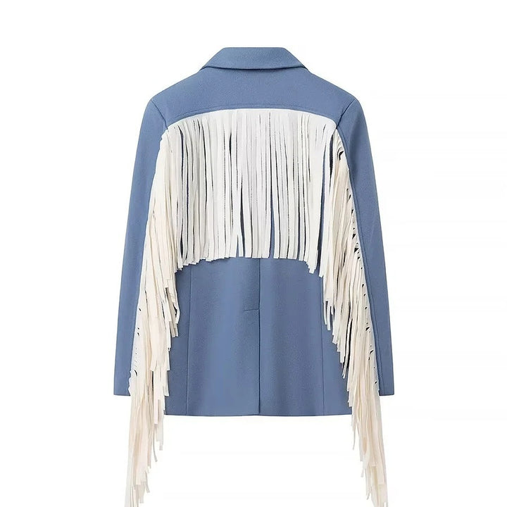 Veste blazer élégante pour femmes avec détails à franges Chic & Stil