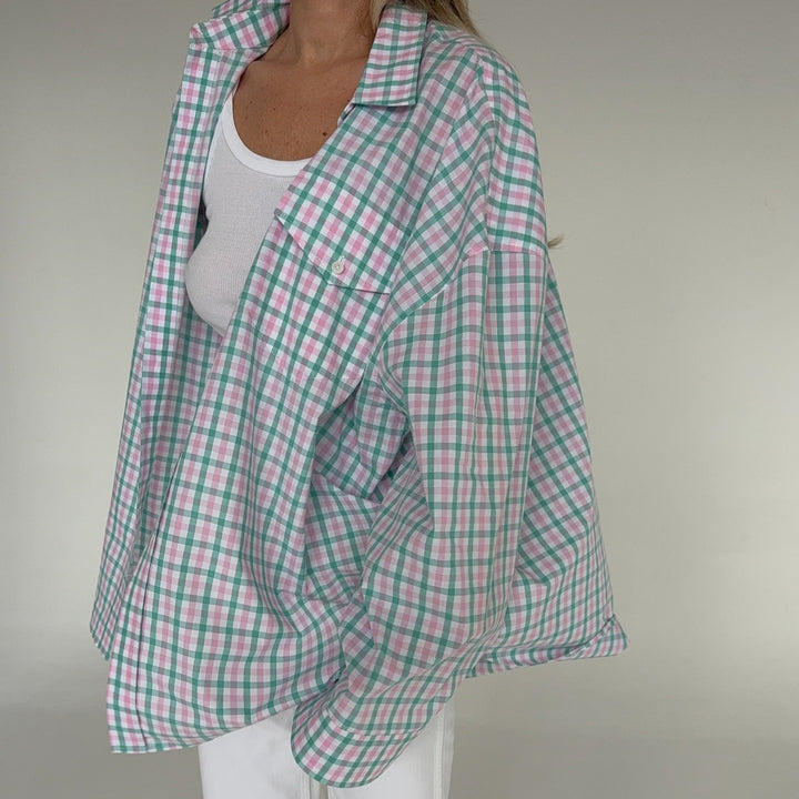 Casual plaid cotton shirt for women with a generous fit Lune London