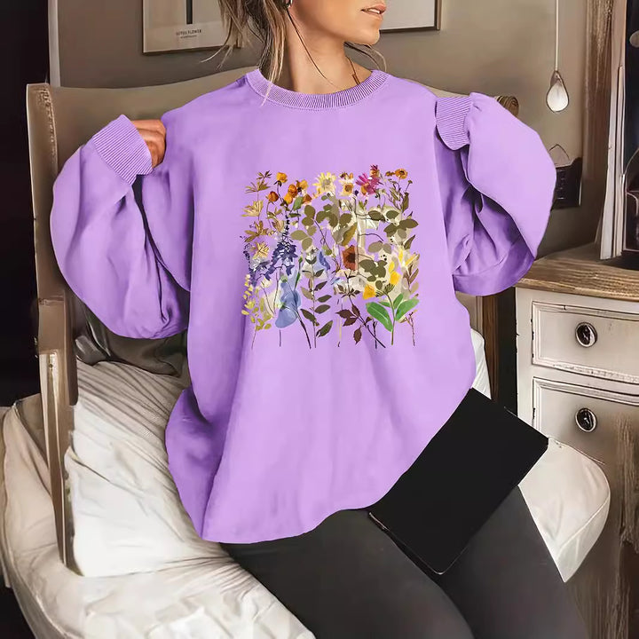 Sweat-shirt pour femmes avec motifs floraux et coupe confortable Chic & Stil