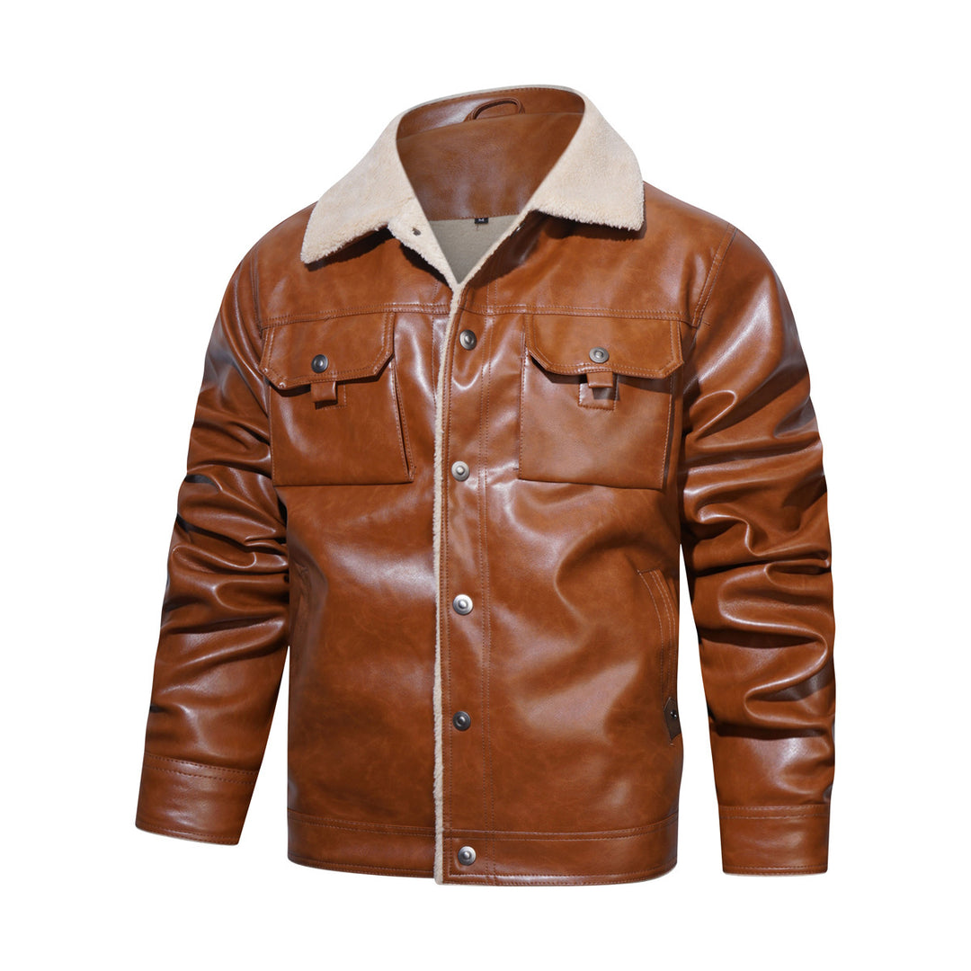 Trendy synthetic leather jacket for men with teddy lining Lune London