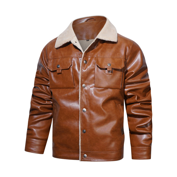 Trendy synthetic leather jacket for men with teddy lining Lune London