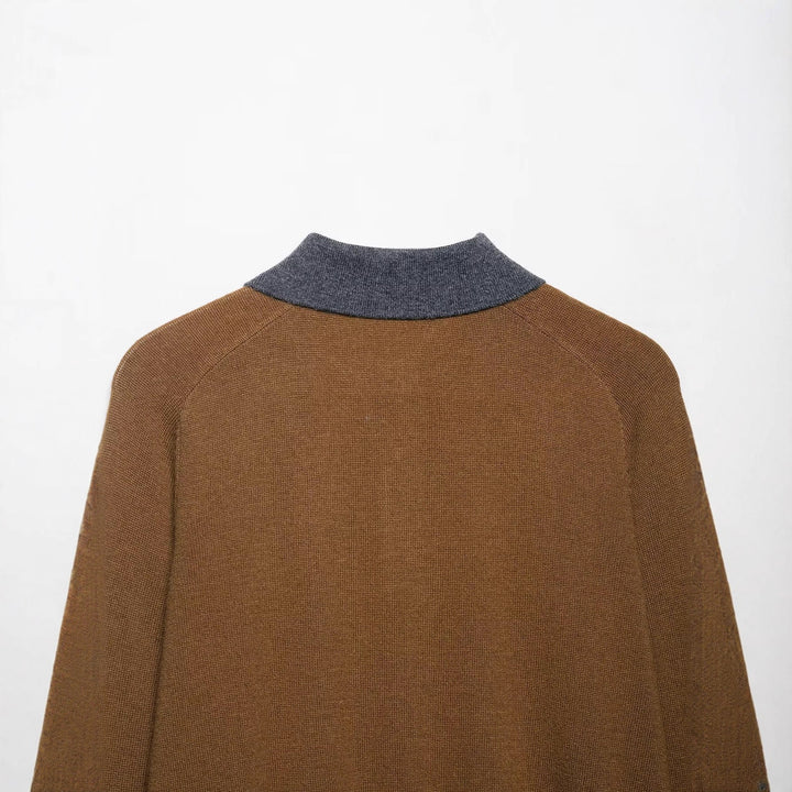 Women's sweater with classic polo collar and modern diamond pattern Lune London